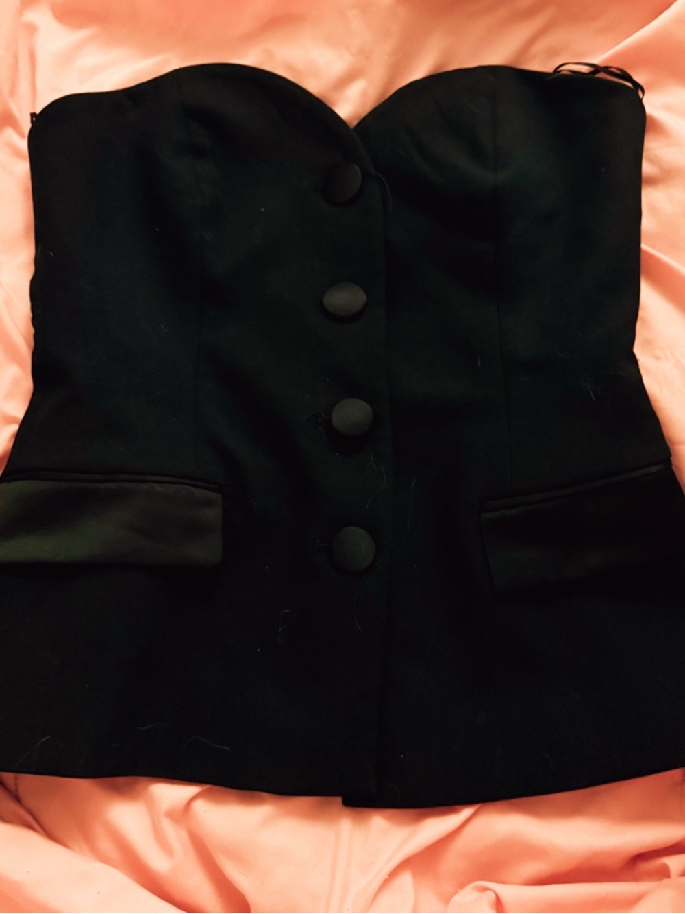 Zara Black Strapless Buttoned Bustier Vest - Picture 5 of 5